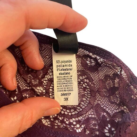 The Escante Collection plus size 3X maroon lace chemist top - Picture 5 of 6